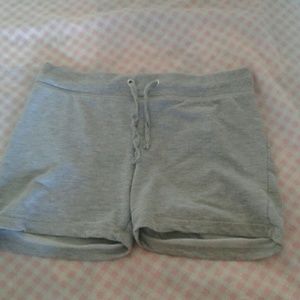 Grey shorts with colorful design on back